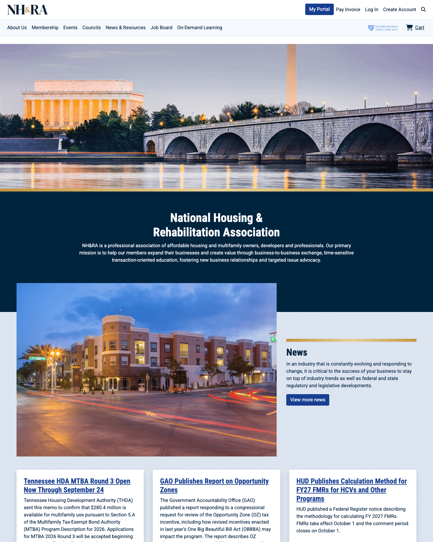housingonline.com homepage after the 2022 redesign: hero, news, and events