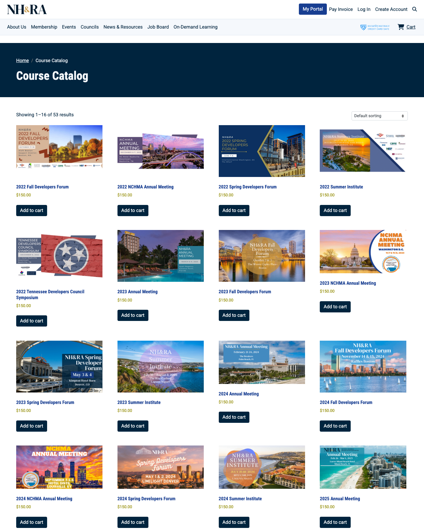 NH&RA online store on WooCommerce
